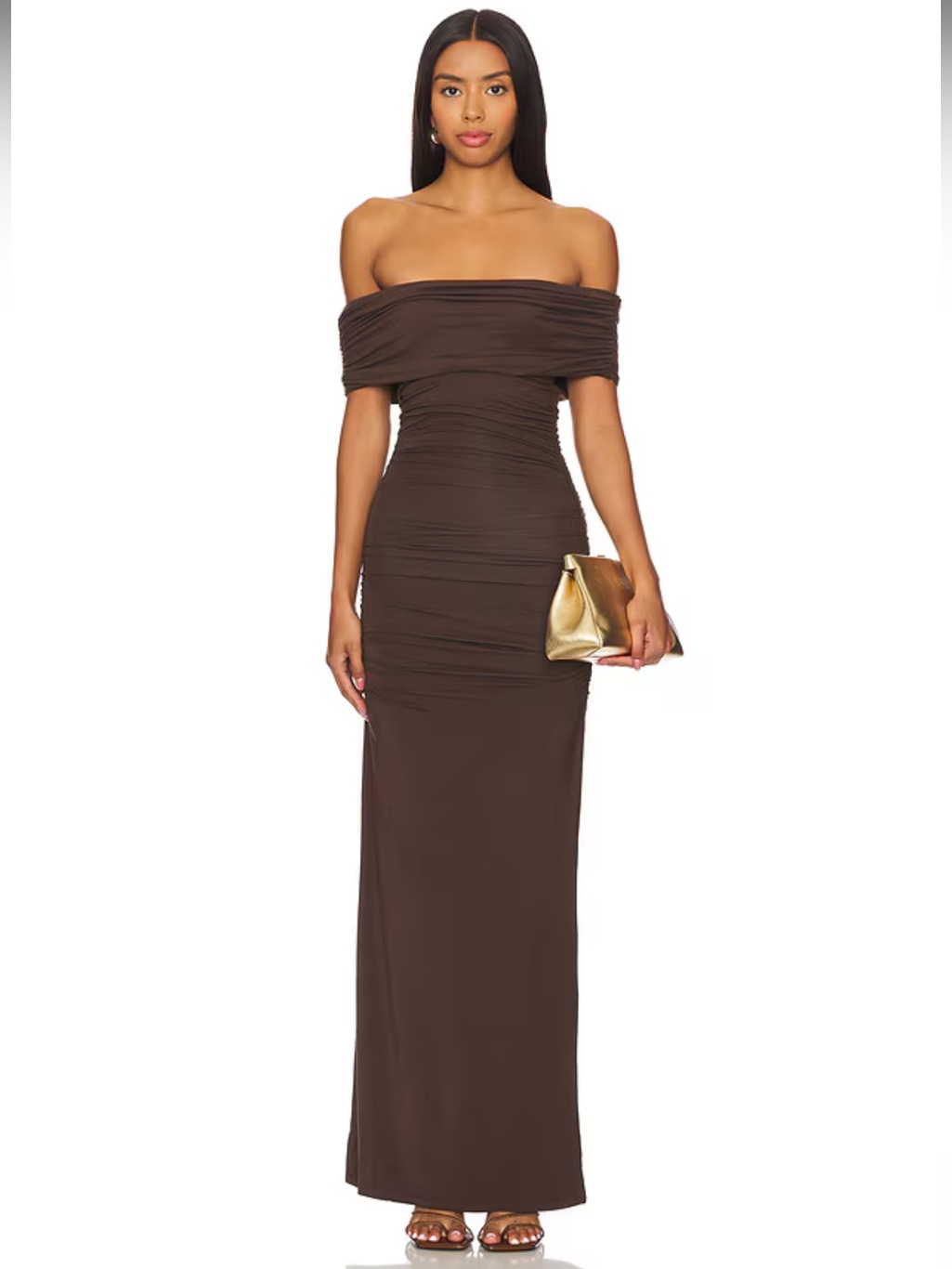 Nwt! House Of Harlow 1960 X Revolve Whittney Maxi Dress In Espresso Brown
